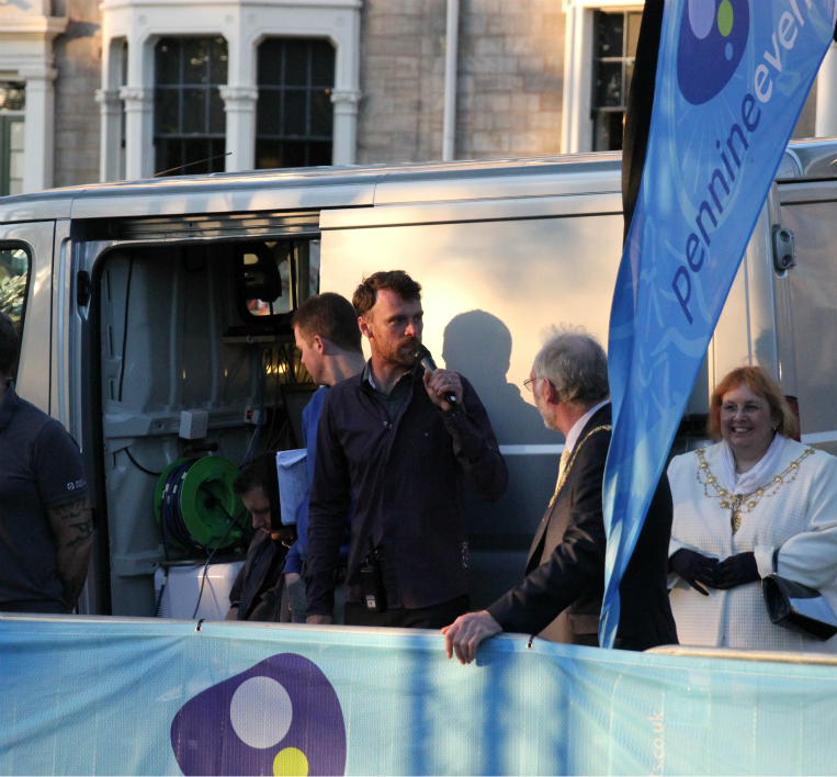 Rob Hayles commentates at Big Bike Bash 2015 Harrogate
