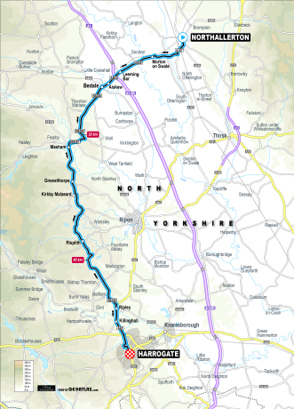 Elite men's individual time trial, route map