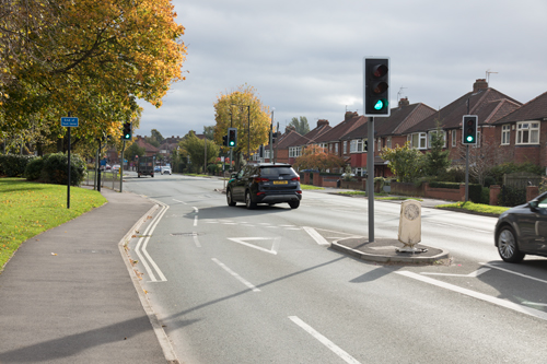 End of bus lane, A59, York