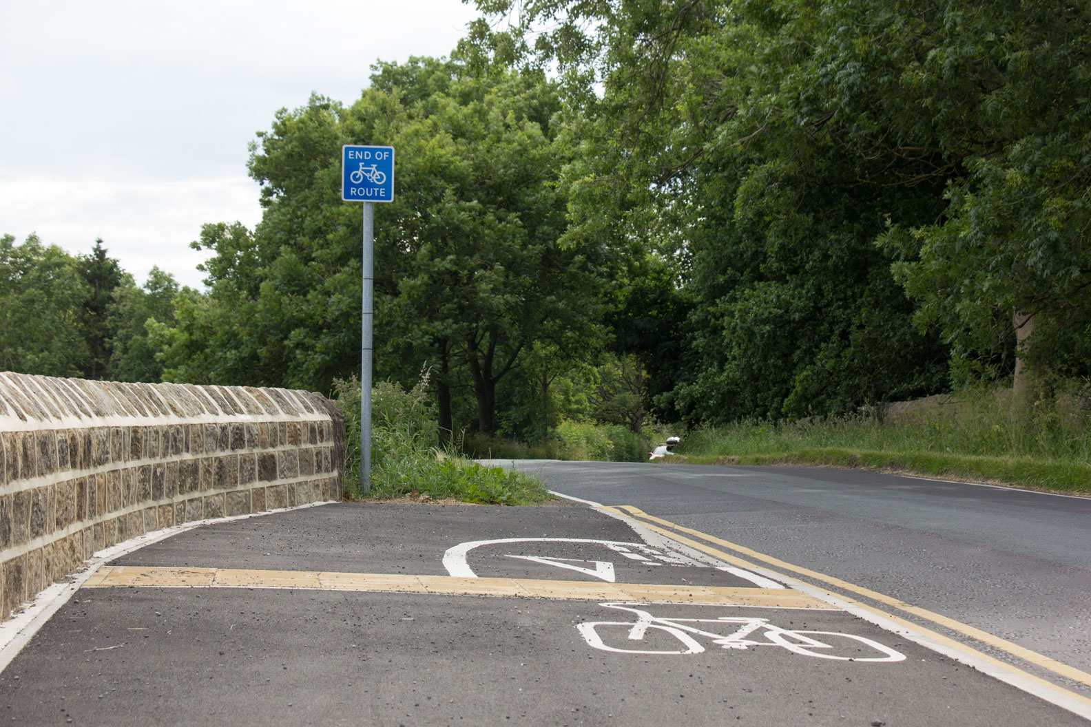 Beckwith Head Road cycle route ends