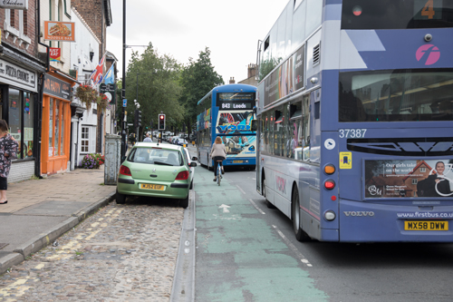 Blossom Street advisory cycle lane, York