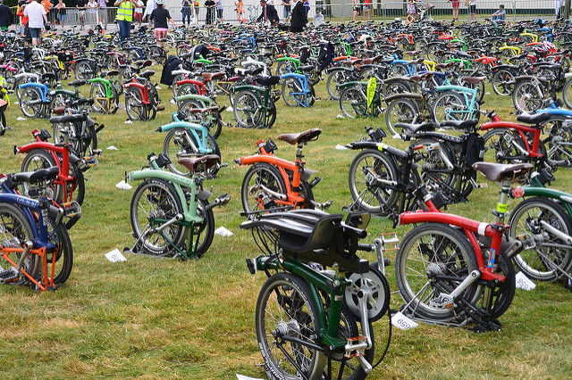Folded Bromptons at the Brompton World Championship Folded Bromptons at the Brompton World Championship