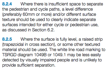Para. 8.2.4-5 Cycle Infrastructure Design LTN 1/20