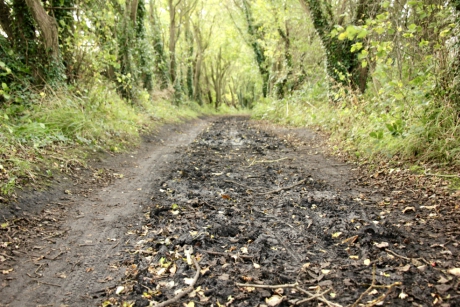 Muddy section of Cinder Track