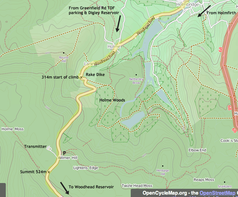 Cote de Holme Moss Tour de France map
