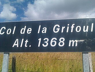 Col de Griffoul sign