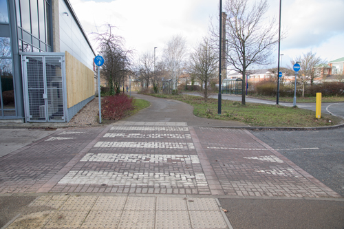Zebra-style crossing in Foss Islands Retail Park