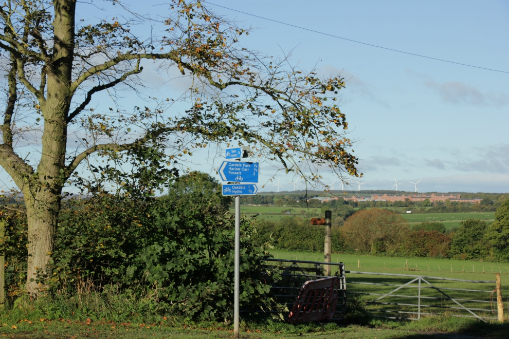 Cycling signs, Harlow Moor Road