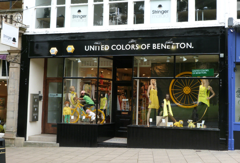 Benetton Harrogate's Tour de France window display Benetton Harrogate's Tour de France window display