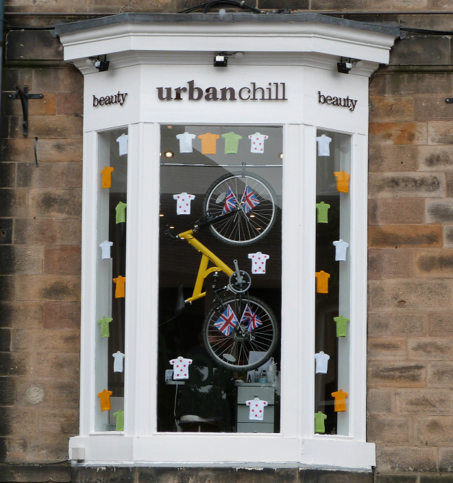 Urban Chill, Harrogate, with Tour de France decorations Urban Chill, Harrogate, with Tour de France decorations