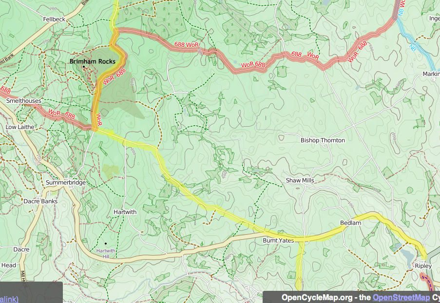 High Grantley cycle route, map 3