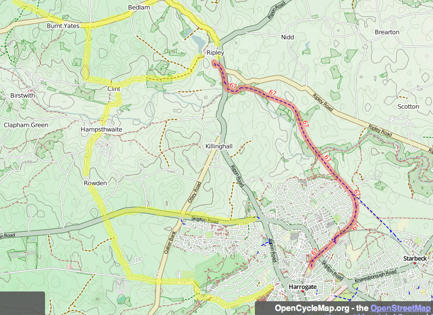 High Grantley cycle route, map 4