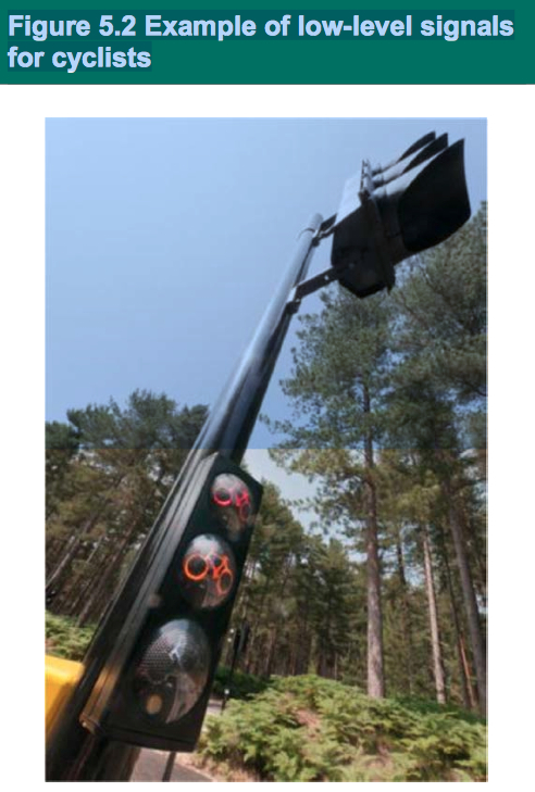 Low level cyclist traffic lights