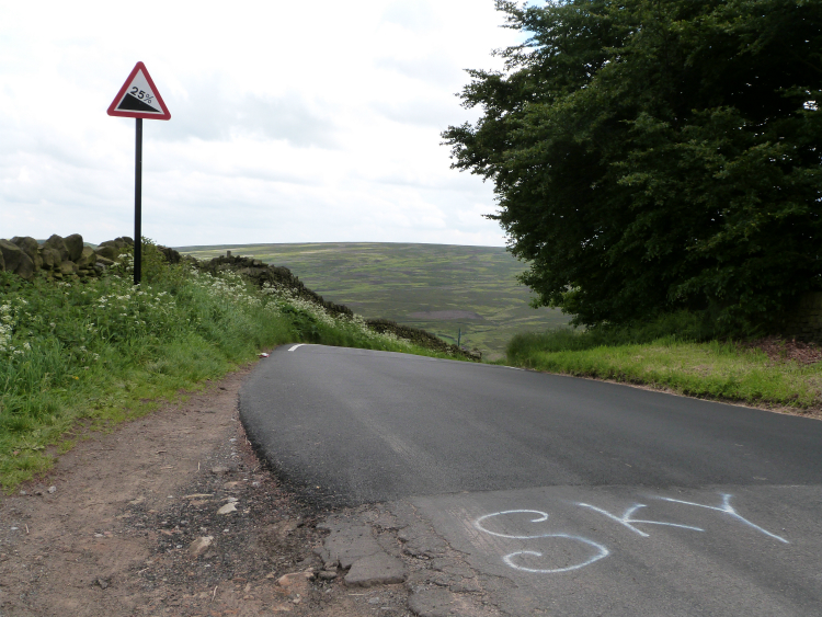 Top of Midhopestones Tour de France climb