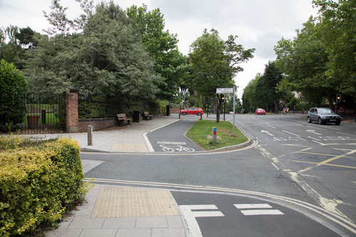 The Mount cycle track gives way to Mill Mount