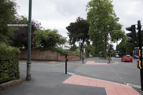 The Mount cycle track crossing of Albemarle Road