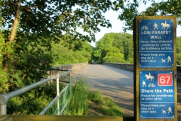 Sustrans sign on Nidd Viaduct