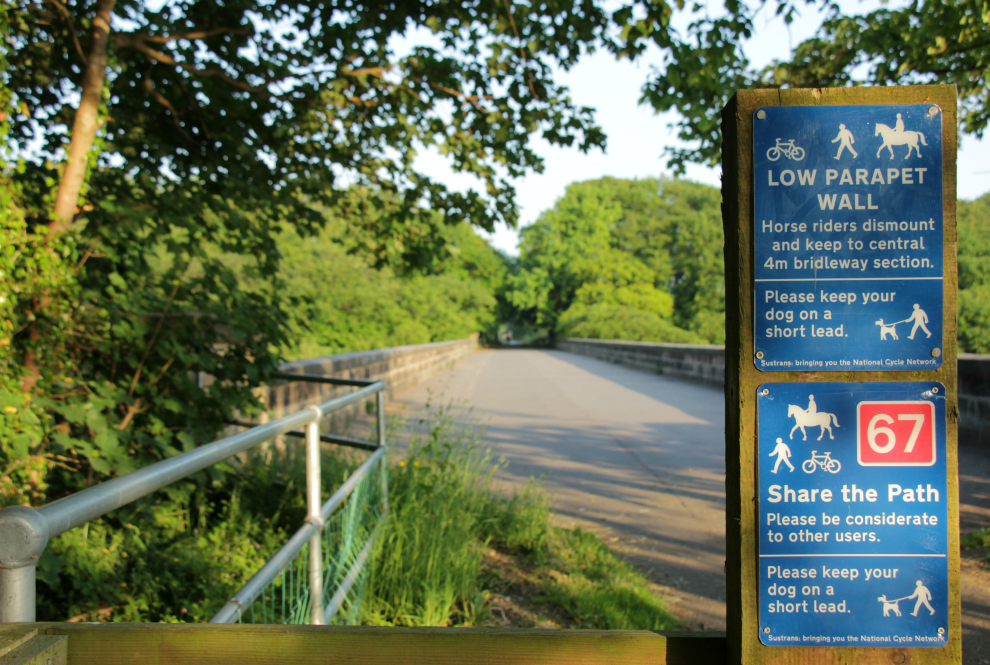Shared path sign on Nidderdale Greenway