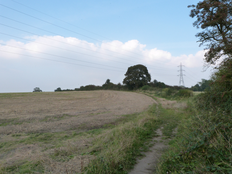 Bridleway across fields from Old Bilton