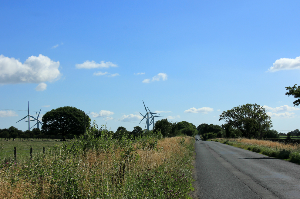Knabs Ridge wind turbines from Penny Pot Lane