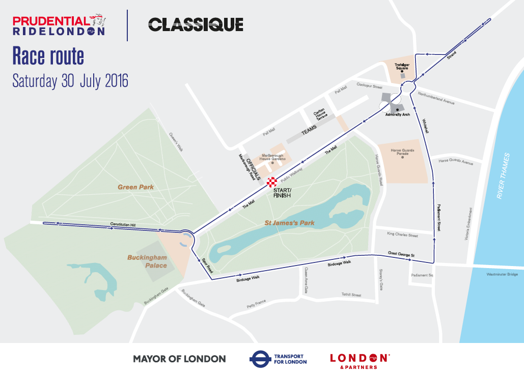 RideLondon 2016 Classique route map RideLondon 2016 Classique route map