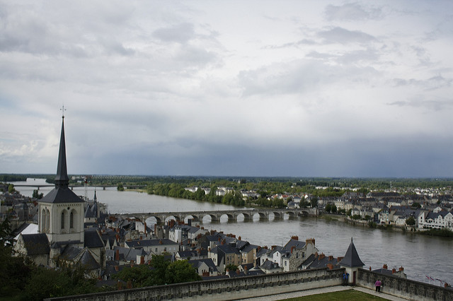 Saumur, river Loire & bridge Saumur, river Loire & bridge