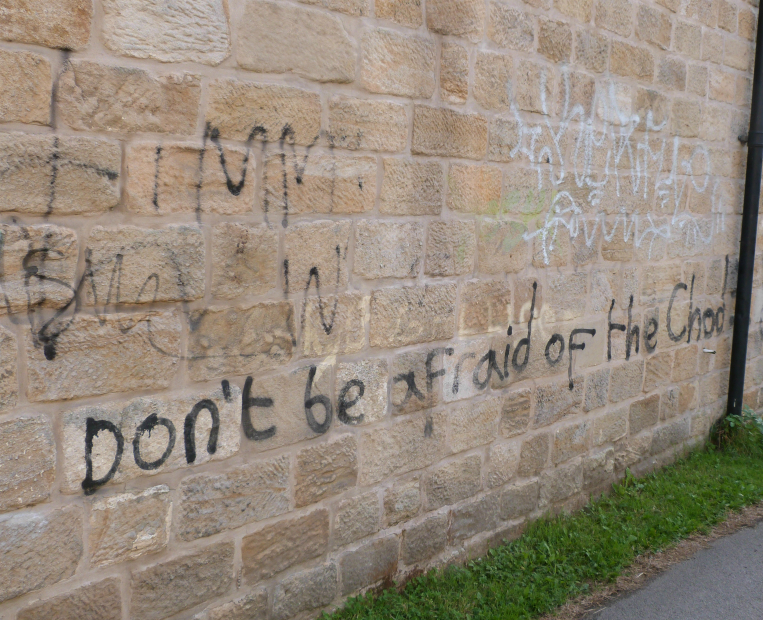 Graffiti by canal, Armley