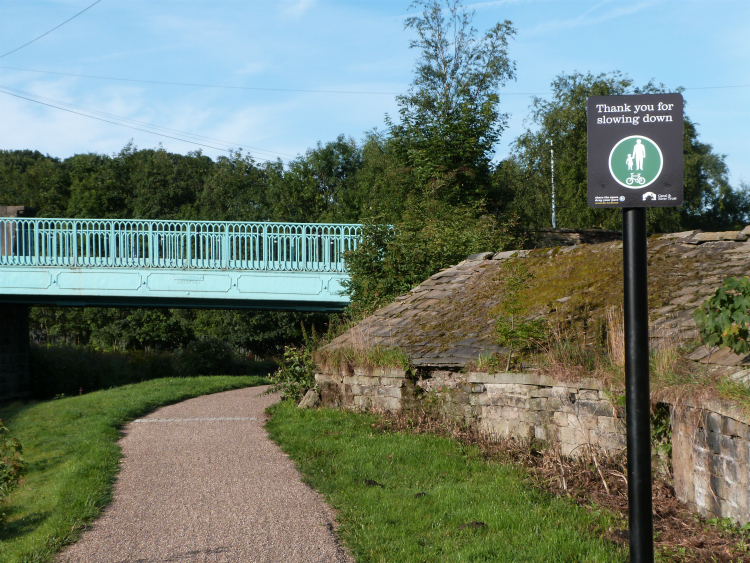 Speed bump on canal towpath, Leeds & Liverpool canal