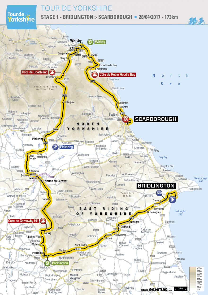 Map of Stage 1, Tour de Yorkshire 2017 Map of Stage 1, Tour de Yorkshire 2017