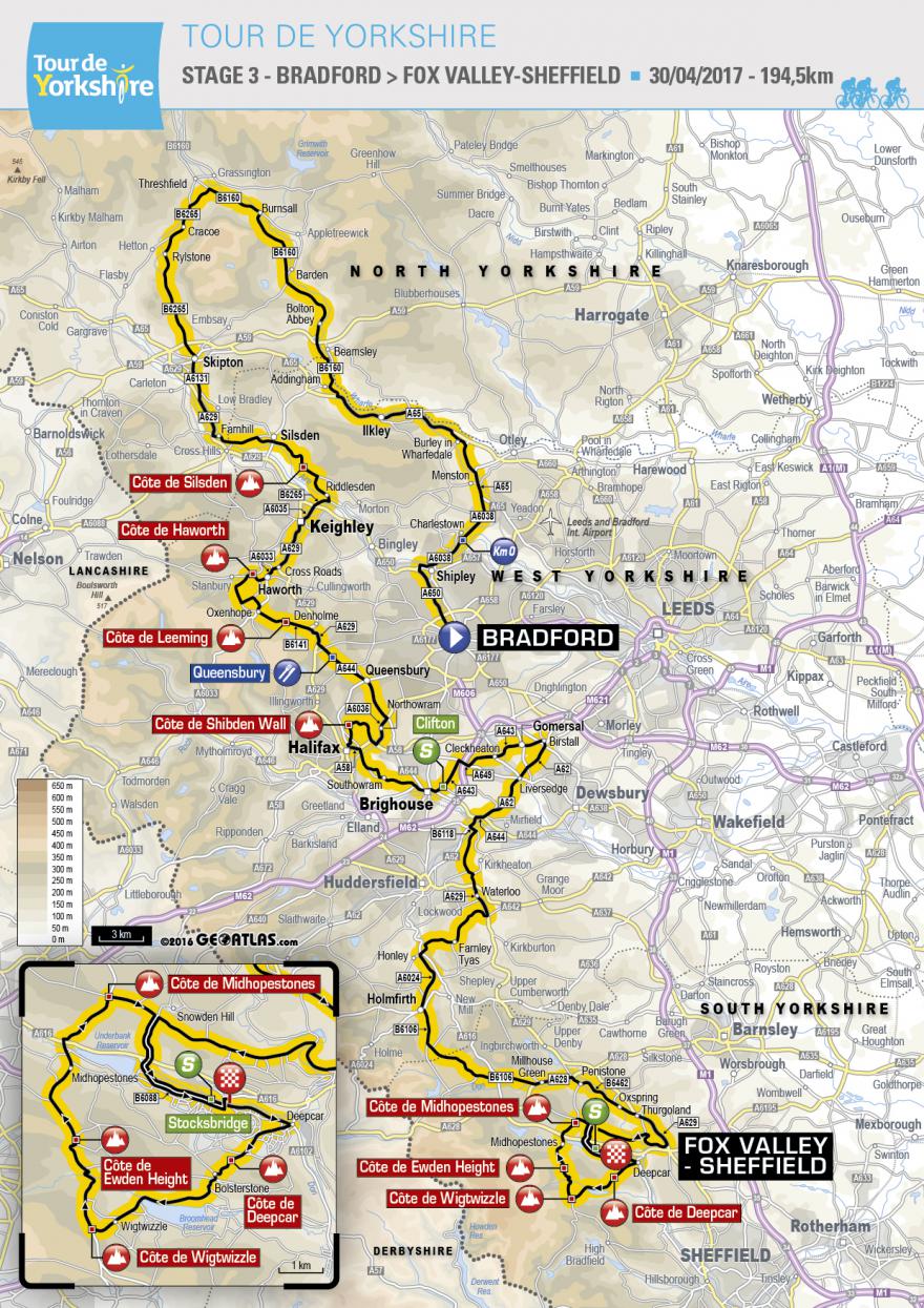 Map of Stage 3, Tour de Yorkshire 2017 Map of Stage 3, Tour de Yorkshire 2017