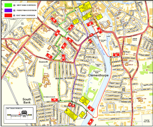 Terry Avenue diversions Terry Avenue walking and cycling diversions map