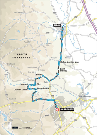 Route map, under 23 men's individual time trial, UCI 2019